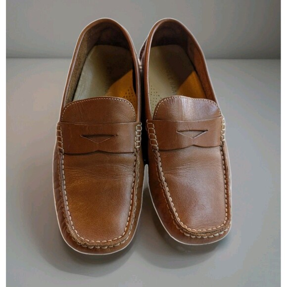 COLE HAAN Howland Shoes Mens 8M Brown Penny Loafers Driving Moccasin Preppy - Picture 1 of 10